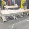 Bàn Họp Cũ Mặt Gỗ Chân Sắt Trắng 3m3