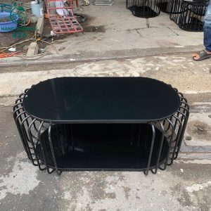 Bàn Sofa Cũ Màu Đen Có Tầng Để Đồ