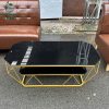 Bàn Sofa Mặt Đá Đen Cũ Khung Vàng