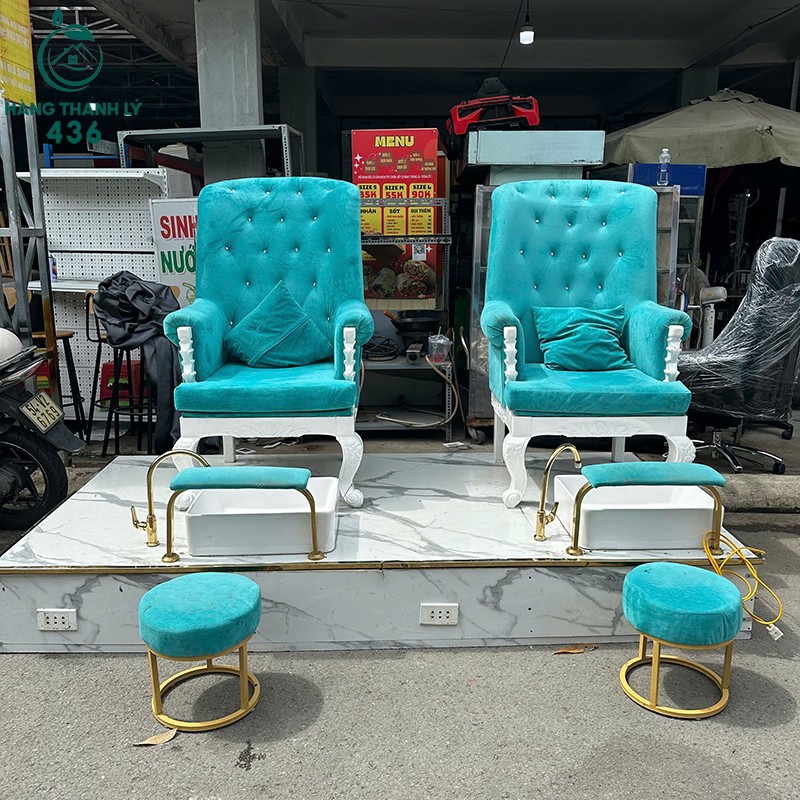 Bộ Ghế Nail Cũ Xanh Ngọc Kèm Bục Kê Chân bo-ghe-nail-cu-xanh-ngoc-kem-buc-ke-chan-tien-dung-2 Bộ Ghế Nail Cũ Xanh Ngọc Kèm Bục Kê Chân