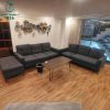 Bộ Sofa Cũ Màu Xám Kèm Đôn Dài Tiện Dụng