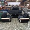 Bộ Sofa Da Đen Phối Trắng Cũ