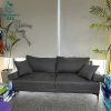Sofa Băng Cũ Màu Xám Kèm Gối Tựa