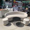 Sofa Cong Bọc Nỉ Cũ Màu Kem