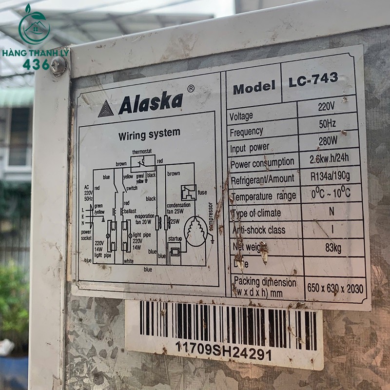 tu-mat-alaska-cu-model-lc-433b-dang-dung-3 Tủ Mát Alaska Cũ Model LC-433B Dáng Đứng  
