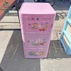 Tủ Nhựa Cũ 3 Ngăn Kéo Màu Hồng Xinh Xắn 44cm