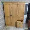 Tủ Quần Áo Gỗ Sồi Cũ Có 2 Hộc Kéo 1m55