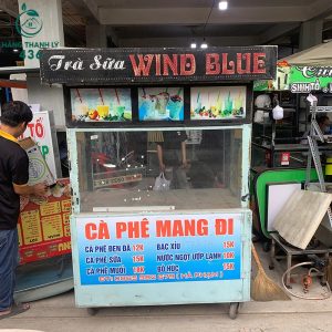 Xe Bán Cà Phê Cũ Có Bánh Xe Di Chuyển
