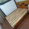 Giường Gỗ Cũ Đầu Giường Họa Tiết Hình Khối 1m6