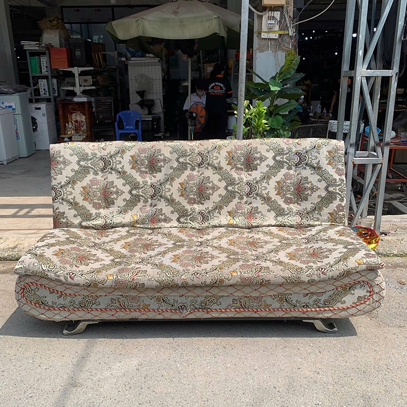 Sofa Bed Cũ Gập Mở Tiện Lợi Họa Tiết Hoa