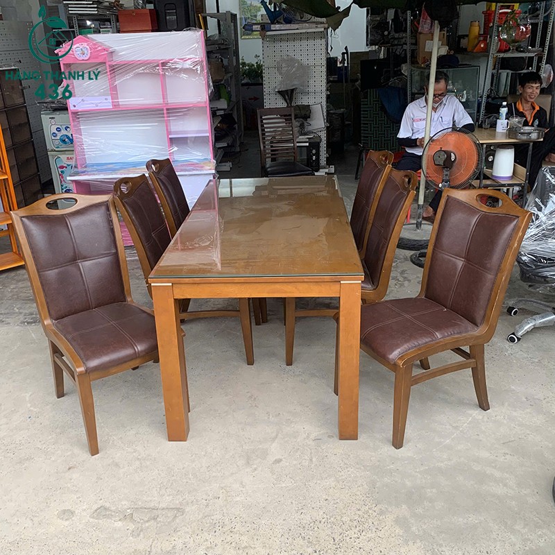 Bàn Ăn Gia Đình Cũ Kèm 6 Ghế Da Nâu ban-an-gia-dinh-cu-kem-6-ghe-da-nau-1 Bàn Ăn Gia Đình Cũ Kèm 6 Ghế Da Nâu
