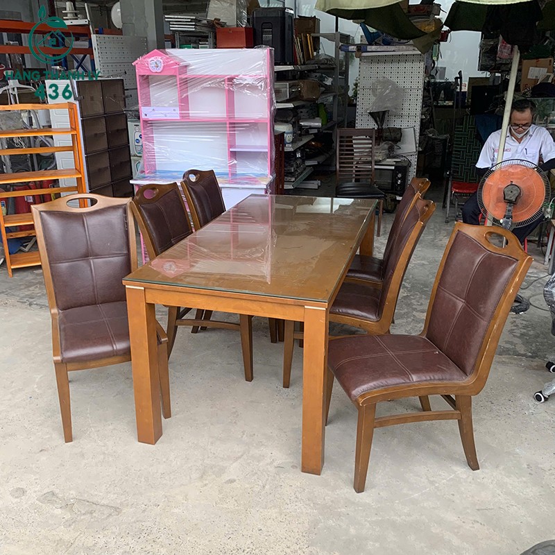 Bàn Ăn Gia Đình Cũ Kèm 6 Ghế Da Nâu ban-an-gia-dinh-cu-kem-6-ghe-da-nau-4 Bàn Ăn Gia Đình Cũ Kèm 6 Ghế Da Nâu