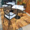 Bàn Ghế Cafe Khung Sắt Nệm Trắng 99%