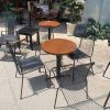 Bàn Tròn Chân Trụ Cũ Kèm 4 Ghế Sắt