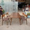 Bộ Bàn Ăn 4 Ghế Cũ Mặt Gỗ Màu Nâu