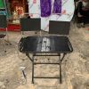Bộ Bàn Ghế Xếp Cũ Màu Đen Nhỏ Gọn