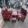 Bộ Salon Gỗ Cũ Thiết Kế Tay Vịn Uốn Cong