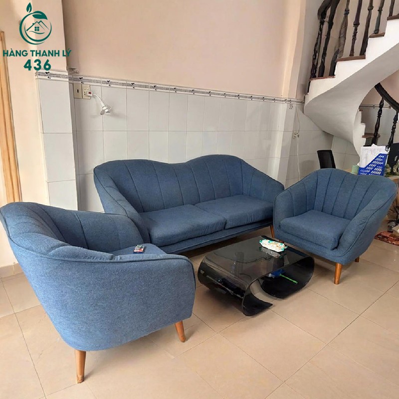 Bộ Sofa Cũ 3 Món Bọc Vải Xanh bo-sofa-cu-3-mon-vai-xanh Bộ Sofa Cũ 3 Món Bọc Vải Xanh