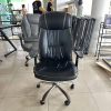 Ghế Giám Đốc Cũ Da Đen Chỉ Vàng Sang Trọng