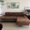 Sofa Chữ L Cũ Bọc Nỉ Màu Nâu 2m4
