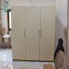 Tủ Áo 3 Cánh Cũ 1m6 Gỗ Màu Kem Kèm Hộc Kéo