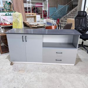 Tủ Bếp Nhựa Cũ Có Kệ Mở Và Hai Ngăn Kéo 1m65