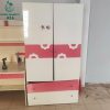 Tủ Nhựa Cũ Màu Trắng Hồng Dáng Cao 1m