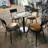Bàn Ghế Cafe Nệm Da Nâu 99%