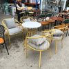 Bàn Ghế Cafe Khung Sắt Màu Vàng 99%