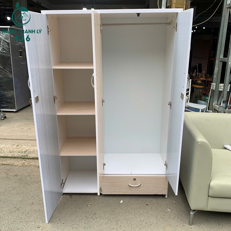 Tủ Áo Cũ 3 Cánh Có Hộc Kéo Ngang 1m01 Mới Đẹp 1m01×44-cao-1m68-3 Tủ Áo Cũ 3 Cánh Có Hộc Kéo Ngang 1m01 Mới Đẹp