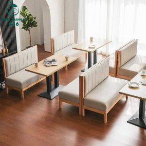 Bộ Bàn Ghế Cafe Khung Gỗ Màu Sáng 99%