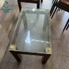Bàn Cà Phê Mặt Kính Cũ Khung Gỗ