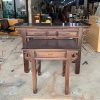 Bàn Thờ Cũ Gỗ Màu Nâu Có Bàn Phụ Đi Kèm