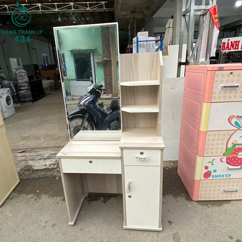 ban-trang-diem-cu-go-co-guong-truot-1 Bàn Phấn Gỗ Cũ Có Gương Trượt Giấu Kệ Đựng Đồ  