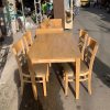 Bộ Bàn Ghế Ăn Cũ 4 Người Màu Gỗ Vàng Sáng