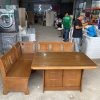 Bộ Salon Gỗ Cũ Có Tựa Lưng Chạm Họa Tiết