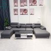 Bộ Sofa Góc Chữ L Bọc Da Màu Xám Sang Trọng Mới 99% (Nhiều Mẫu)
