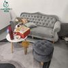 Bộ Sofa Phòng Khách Cũ Màu Xám Có Bàn Tròn