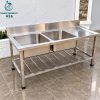 Bồn Rửa Chén Công Nghiệp Có Bàn Để Đồ Mới 99%