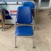 Ghế Gấp Cũ Nệm Xanh Dương Khung Kim Loại Sáng