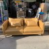 Ghế Sofa Da Cũ 2 Chỗ Ngồi Chân Sắt Đen