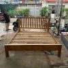 Giường Gỗ Cũ Dát Nan Ngang Đặt Nệm 1m8