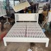 Giường Ngủ Sắt Cũ 1m8 Đầu Nệm Màu Kem