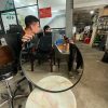 Gương Soi Tròn Cũ Khung Đen Thanh Mảnh