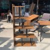 Kệ Trang Trí Cũ Khung Đen Mặt Gỗ Nâu