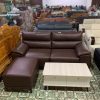 Sofa Băng Bọc Da Nâu Có Ghế Đôn Rời Mới 99%