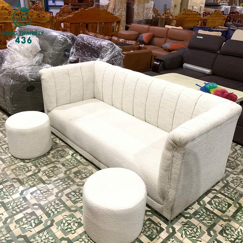 Sofa Băng Bọc Vải Màu Trắng Kem 1m9 Mới 99% sofa-bang-boc-vai-mau-trang-kem-moi-99-1 Sofa Băng Bọc Vải Màu Trắng Kem 1m9 Mới 99%