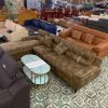 Sofa Chữ L Bọc Da Nâu Có Ghế Thư Giãn Mới 99%