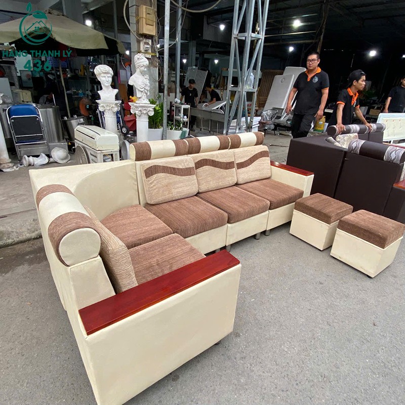 Sofa Chữ L Cũ Màu Nâu Kem Kèm Đôn Rời sofa-chu-l-cu-mau-nau-kem-kem-don-roi-2 Sofa Chữ L Cũ Màu Nâu Kem Kèm Đôn Rời