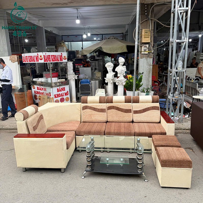 Sofa Chữ L Cũ Màu Nâu Kem Kèm Đôn Rời sofa-chu-l-cu-mau-nau-kem-kem-don-roi-4 Sofa Chữ L Cũ Màu Nâu Kem Kèm Đôn Rời